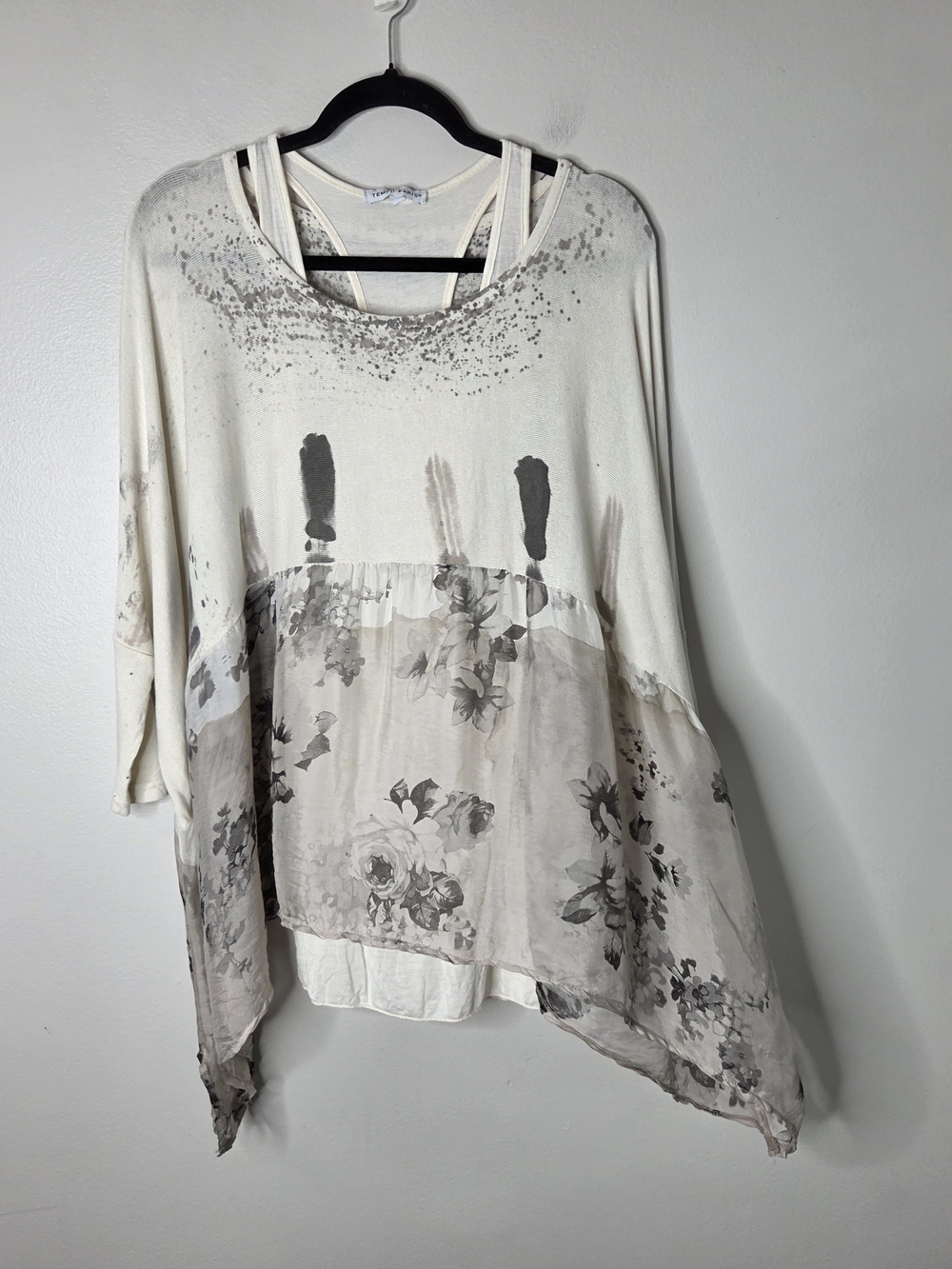 Tempo Paris Silk Blend Flowy Layered Blouse